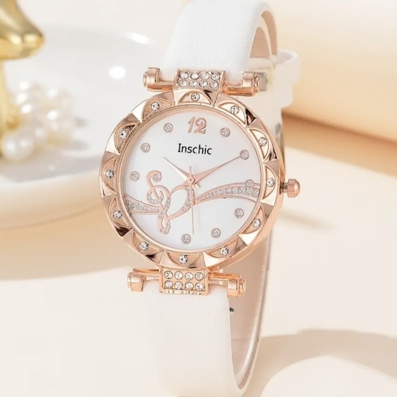 New girl's Rhinestone Decor Quartz Watch and 5 PC Jewelry set, T1MIS - Picture 3 of 4